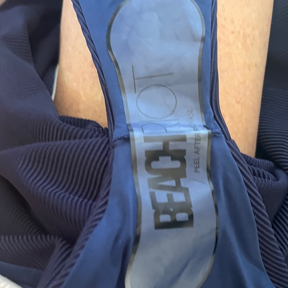 NWT Nordstrom navy maillot One Piece silky ribbed Swimsuit excellent soft feel - Picture 12 of 14